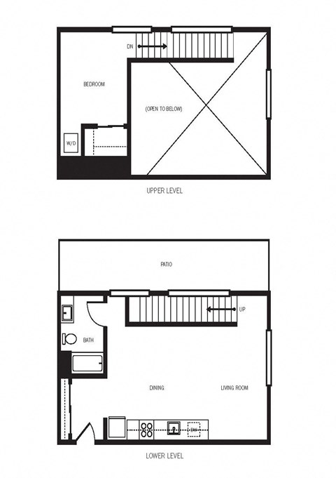 Floor plan for 1 bed, 1 bath, 770 sqft